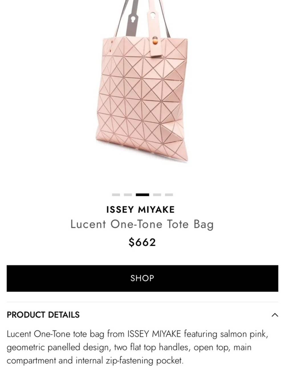 Issey Miyake Bao Bao Lucent “One Tone” in Light Pink - Picture 10 of 15